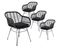 Lot De 4 Fauteuils Rotin Synthétique Noir Et Pieds Acier - Pila