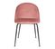 Lot De 2 Chaises Velours Rose Et Pieds Métal Noir - Meyrin