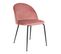 Lot De 2 Chaises Velours Rose Et Pieds Métal Noir - Meyrin