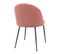 Lot De 2 Chaises Velours Rose Et Pieds Métal Noir - Meyrin