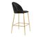 Lot De 2 Chaises Hautes Velours Noir Et Pieds Métal Doré - Meyrin