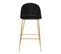 Lot De 2 Chaises Hautes Velours Noir Et Pieds Métal Doré - Meyrin