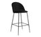 Lot De 2 Chaises Hautes Velours Noir Et Pieds Métal Noir - Meyrin