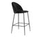 Lot De 2 Chaises Hautes Velours Noir Et Pieds Métal Noir - Meyrin