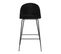 Lot De 2 Chaises Hautes Velours Noir Et Pieds Métal Noir - Meyrin