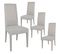 Lot De 4 Chaises Tissu Gris Perlé Et Pieds Laqués - Lascala