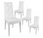 Lot De 4 Chaises Simili Blanc Et Pieds Laqués - Trevi