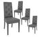 Lot De 4 Chaises Simili Gris Et Pieds Laqués - Trevi