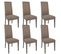 Lot De 6 Chaises Tissu Chevreuil Et Pieds Laqués - Lascala