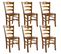 Lot De 6 Chaises Teinté Chêne Et Assises En Bois - Naples