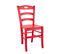 Lot De 4 Chaises Laquées Rouge Et Assises En Bois - Suzy