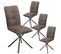 Lot De 4 Chaises Matelassées Marron Piètement Etoile - Eccla