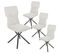 Lot De 4 Chaises Tissu Chiné Blanc Piètement Etoile - Past