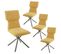 Lot De 4 Chaises Tissu Chiné Jaune Piètement Etoile - Past