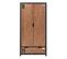 Armoire 2 Portes 1 Tiroir En Pin Massif Avec Motifs - Tchad