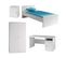 Lit 90x200cm + Chevet + Armoire 2 Portes + Bureau - Cleo