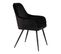 Lot De 2 Fauteuils Velours Noir Et Piétement Acier Noir - Viby