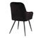 Lot De 2 Fauteuils Velours Noir Et Piétement Acier Noir - Viby