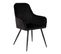 Lot De 2 Fauteuils Velours Noir Et Piétement Acier Noir - Viby