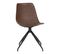 Lot De 2 Chaises Pivotantes Simili Cuir Marron - Goop