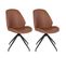 Lot De 2 Chaises Incurvées Pivotantes Simili Marron - Gaya