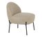 Fauteuil Imitation Laine Beige Piétement Acier Noir - Spline