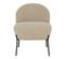 Fauteuil Imitation Laine Beige Piétement Acier Noir - Spline