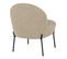 Fauteuil Imitation Laine Beige Piétement Acier Noir - Spline