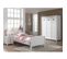 Lit 90x200cm Avec Sommier + Chevet + Armoire 3p - Milady