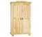 Armoire 2 Portes + Penderie Bois Massif Naturel - Oliver