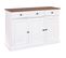 Buffet 3 Portes 3 Tiroirs Bois Massif Vernis Sepia Et Blanc - Socoa