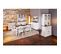 Buffet 3 Portes 3 Tiroirs Bois Massif Vernis Sepia Et Blanc - Socoa