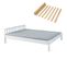 Pack Lit 140x200cm Bois Massif Blanc + Sommier - Vitiana