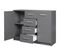 Buffet 2 Portes 4 Tiroirs Coloris Gris Graphite - Zeine