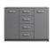 Buffet 2 Portes 4 Tiroirs Coloris Gris Graphite - Zeine