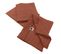 Lot De 3 Serviettes 40x40cm Gaze De Coton Terracotta - Ourea