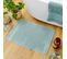 Tapis De Bain 50x70cm En Coton Bio Coloris Bleu Glacier - Emma