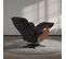 Fauteuil Relax Electrique Cuir Noir Accoudoir Bois Imitation Noyer - Enzo