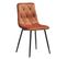 Lot De 4 Chaises Capitonnées Orange Pieds Bois - Carine