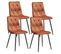 Lot De 4 Chaises Capitonnées Orange Pieds Bois - Carine