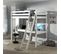 Lit Mezzanine Blanc 90x200cm Avec Bureau 205 Cm - Sleepy