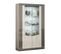 Vitrine 2 Portes Décor Bois Gris Veiné Et Beige Avec Leds - Gondor