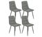 Lot De 4 Chaises Tissu Gris Pieds Métal Gris Anthracite - Ernest