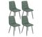 Lot De 4 Chaises Tissu Vert Pieds Métal Gris Anthracite - Ernest