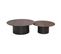 Lot De 2 Tables Plateau En Acacia Teinté Noyer Pieds Acier Noir Mat - Terry