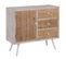 Buffet 1 Porte 3 Tiroirs Blanc Et Naturel Aspect Vieilli - Olmann