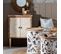 Buffet Haut 2 Portes Bois Massif Et Mdf Motif Chic - Miro