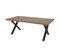 Table Rectangulaire 200cm Aspect Bois Piètement X Métal Noir - Denver