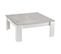 Table Basse Carrée 100cm Laquée Blanc Brillant Et Gris Marbré - Denae