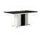 Table Repas Pied Central Blanc Et Aspect Marbre Noir - Ariane